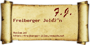 Freiberger Jolán névjegykártya