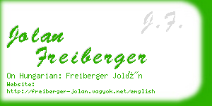 jolan freiberger business card